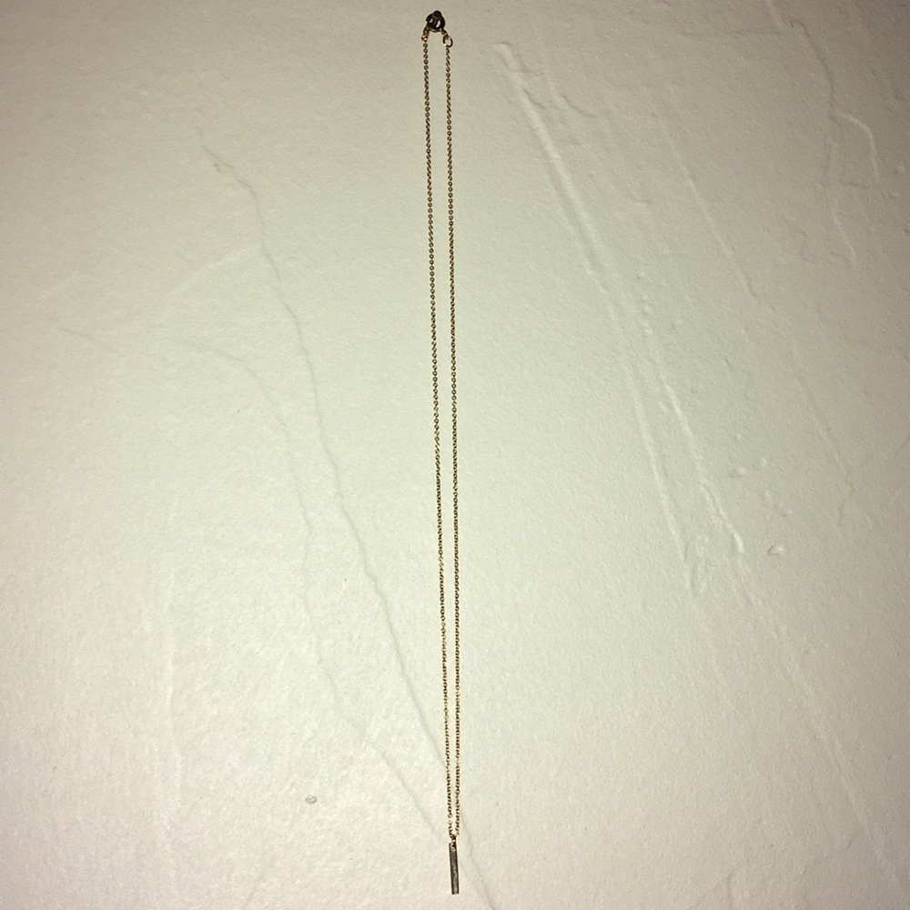 14k gold bar necklace